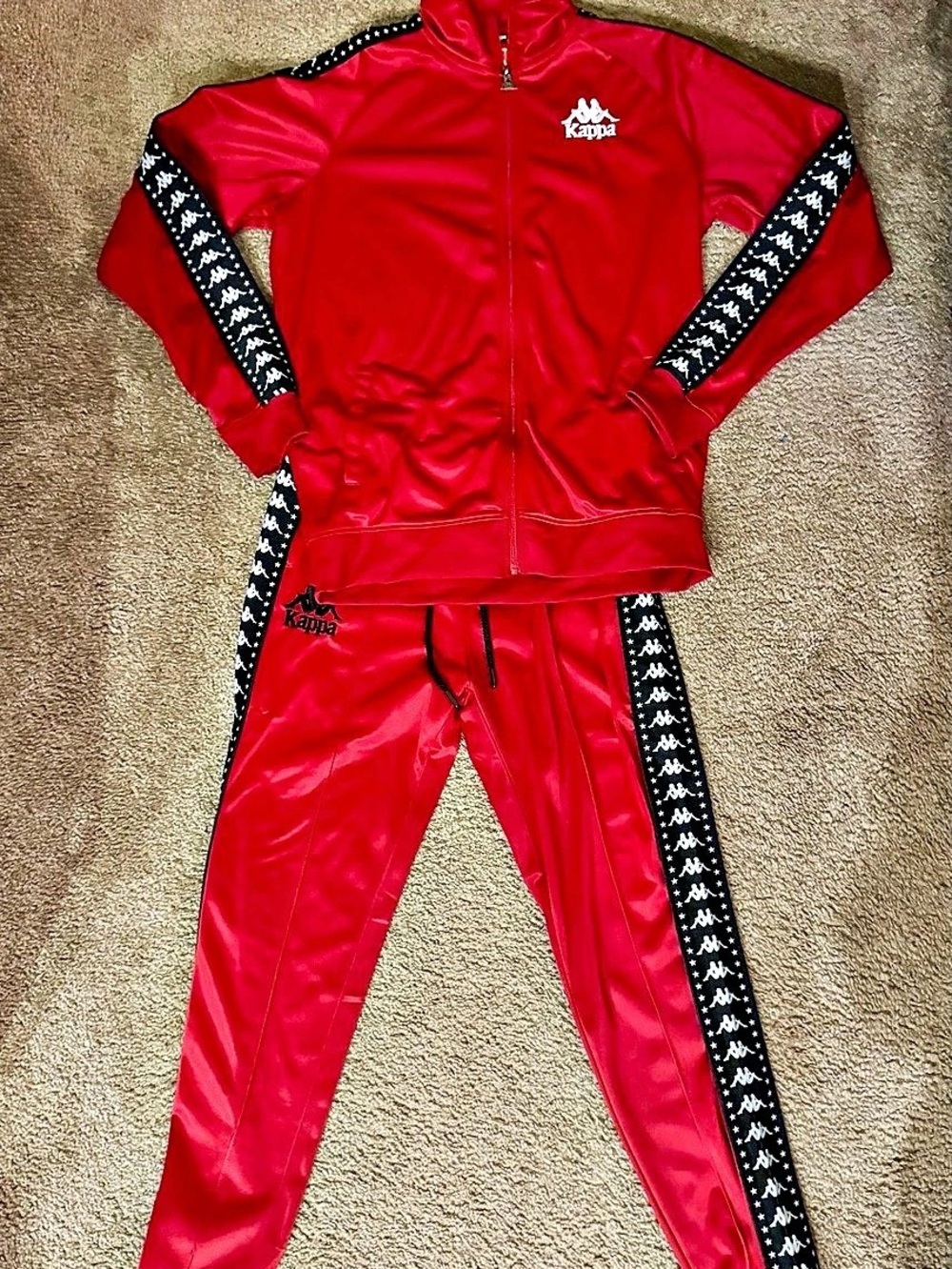 Kappa 222 Banda Anniston Track Jacket and Pants Set Red & Black XL